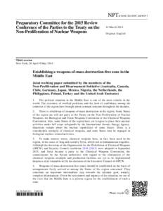 NPT/CONF.2015/PC.III/WP.7 Preparatory Committee for the 2015 Review Conference of the Parties to the Treaty on the Non-Proliferation of Nuclear Weapons  14 March 2014