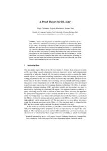 A Proof Theory for DL-Lite? Diego Calvanese, Evgeny Kharlamov, Werner Nutt Faculty of Computer Science, Free University of Bozen-Bolzano, Italy {calvanese,kharlamov,nutt}@inf.unibz.it  Abstract. In this work we propose a