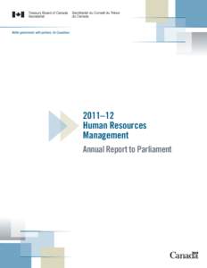 2011–12 Human Resources Management Annual Report to Parliament  2011–12