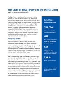 The State of New Jersey and the Digital Coast www.csc.noaa.gov/digitalcoast The Digital Coast is a partnership and community resource initiated and led by the National Oceanic and Atmospheric Administration (NOAA) Coasta