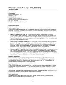 Microsoft Word - Basic Laminate Tech Data 10 NW.doc