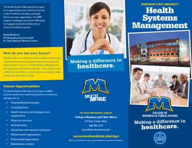 Health systems management / Health administration / Morehead State University / Health informatics / Health / Healthcare / Medicine