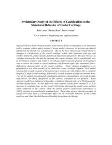 Preliminary study of the effects of calcification on the structural behavior of costal cartilage