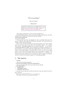 The xr package∗ David Carlisle† This file is maintained by the LATEX Project team. Bug reports can be opened (category tools) at http://latex-project.org/bugs.html.