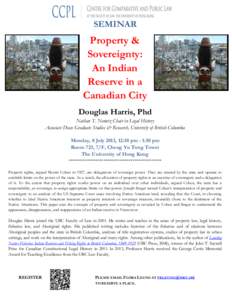 SEMINAR  Property & Sovereignty: An Indian Reserve in a