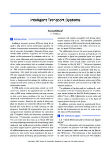 Intelligent Transport Systems Toshimichi Hanai1） 1）ITS Japan 1 Introduction　　 　　　　　　　　　　　　　