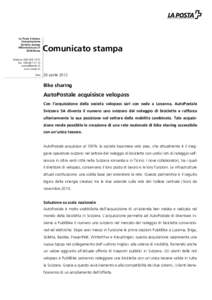La Posta Svizzera Comunicazione Servizio stampa ViktoriastrasseBerna