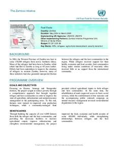The Zambia initiative UN Trust Fund for Human Security The boundaries and names shown and the designations used on this map do not imply official endorsement or acceptance by the United Nations
