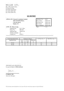 WELLAB LTD[removed]Cornell Centre, 50 Wing Tai Road, Chai Wan, Hong Kong. Tel: ([removed]Fax: ([removed]