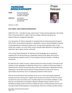 Press Release FROM: Parsons Brinckerhoff 121 West Trade Street