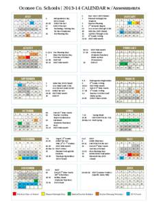 Oconee Co. Schools | [removed]CALENDAR w/Assessments JULY S M