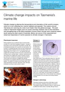 Biology / Noctiluca scintillans / Kelp forest / Tasmania / Phenology / Noctilucales / Plankton / Abalone / Climate change / Water / Dinoflagellates / Aquatic ecology