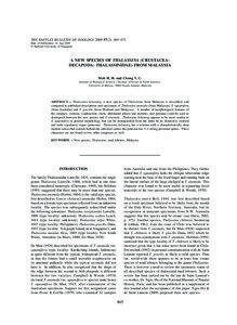 THE RAFFLES BULLETIN OF ZOOLOGY 2009 THE RAFFLES BULLETIN OF ZOOLOGY[removed]): 465–473 Date of Publication: 31 Aug.2009