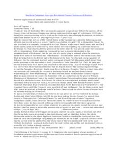 Southern Campaign American Revolution Pension Statements & Rosters Pension Application of Anderson Corbin W6739 Transcribed and annotated by C. Leon Harris State of Virginia } Harrison County } SS On this 17 day of Septe