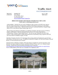 Traffic Alert www.VAmegaprojects.com RELEASE: CONTACT:  IMMEDIATE