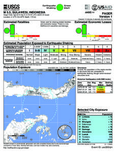 Green Alert Earthquake Shaking M 5.5, SULAWESI, INDONESIA