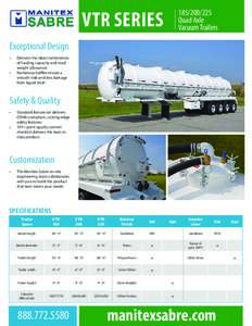 VTR SERIESQuad Axle Vacuum Trailers