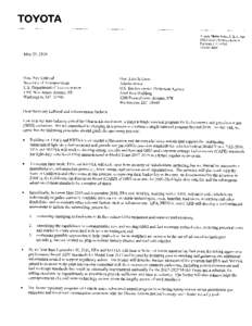 May 20, 2010, Commitment Letter in support of EPA and NHTSA setting greenhouse gas emissions and fuel economy standards for light-duty vehicles for MY 2017 and beyond: Toyota Motor Sales, U.S.A., Inc.