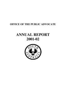 OFFICE OF THE PUBLIC ADVOCATE  ANNUAL REPORT[removed]  Prepared by Stephanie Lewis