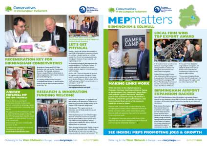 MEPmatters BIRMINGHAM & SOLIHULL Local firm wins top EXPORT award