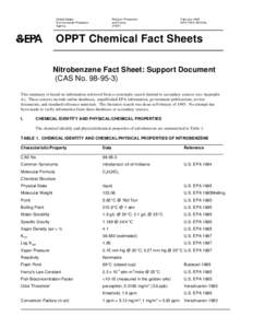 US EPA, OPPT Chemical Fact Sheets: Nitrobenzene Fact Sheet: Support Document