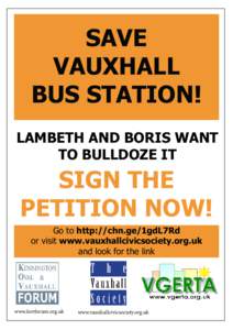 SAVE VAUXHALL BUS STATION! LAMBETH AND BORIS WANT TO BULLDOZE IT