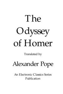 The Odyssey of Homer Translated by  Alexander Pope