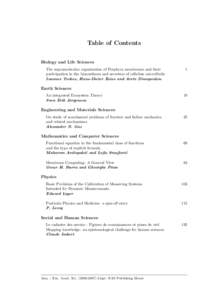 Table of Contents Biology and Life Sciences The supramolecular organization of Porphyra membranes and their participation in the biosynthesis and secretion of cellulose microfibrils Ioannes Tsekos, Hans-Dieter Reiss and 