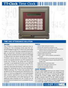 TT-Clock Time Clock  412389434O349 TIME AND ATTENDANCE SOLUTION Overview