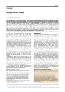 Cerebrum / Altitude sickness / Skiing / High altitude pulmonary edema / High altitude cerebral edema / Cerebral edema / Effects of high altitude on humans / Hypoxic pulmonary vasoconstriction / Pulmonary edema / Health / Medicine / Respiratory physiology