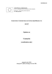 Opinion of the Scientific Committee on Consumer Products on coumarin
