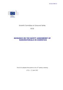 SCCS[removed]Scientific Committee on Consumer Safety SCCS  GUIDANCE ON THE SAFETY ASSESSMENT OF