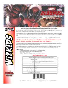 Marvel HeroClix: Deadpool Organized Play (OP) Kit 