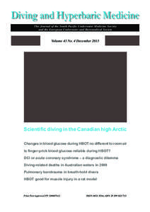 Diving and Hyperbaric Medicine The Journal of the South Pacific Underwater Medicine Society and the European Underwater and Baromedical Society Volume 43 No. 4 December 2013