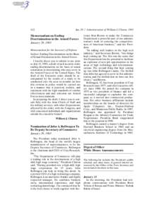 112  Jan[removed]Administration of William J. Clinton, 1993 Memorandum on Ending Discrimination in the Armed Forces