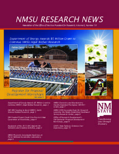 NMSU RESEARCH NEWS NMSU RESEARCH NEWS Newsletter of the Office of the Vice President for Research, Volume 6, Number 19