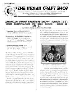 Volume 16 ◆ Issue 1  March 2000 Department of the Interior • 1849 C Street, NW • Washington, DC 20240 • ([removed]Open Monday – Friday 8:30 a.m. – 4:30 p.m. email address: [removed]