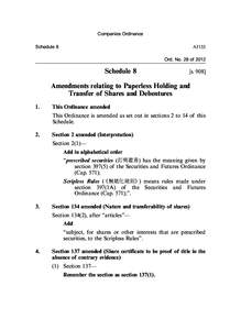 Companies Ordinance Schedule 8 A5133 Ord. No. 28 of 2012