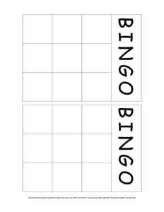 BINGO BINGO This document may be copied for classroom use only. Not to be sold or used on any other website. Property of www.re-teach.com. 