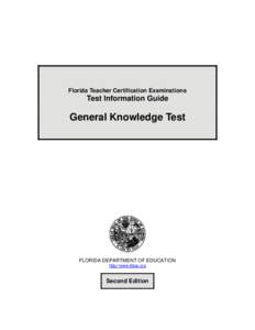 Florida Teacher Certification Examination Test Information Guide General Knowledge Test