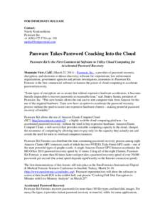 Passware Takes Password Cracking Into the Cloud