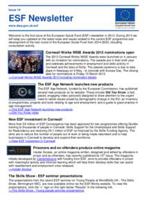 ESF Newsletter - Issue 19: 10 January 2013