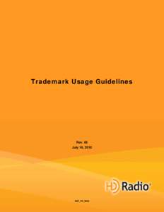 Trademark Usage Guidelines  Trademark Usage Guidelines Rev. 05 July 16, 2010