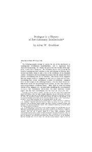 Prologue to a Theory of Revolutionary Intellectuals* by Alvin W. Gouldner