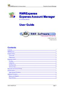 RMRExpense (for Windows Mobile)  Expense Account Manager RMRExpense Expense Account Manager