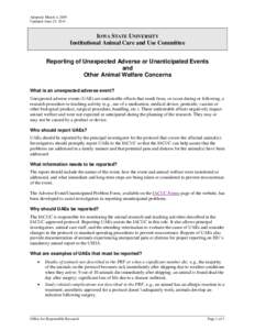 Science / Institutional Animal Care and Use Committee / Clinical research / Pharmaceutical industry / Adverse event / Office of Laboratory Animal Welfare / Animal testing regulations / Animal rights / Animal testing / Animal welfare