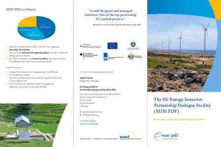 EUEI PDF at a Glance  “A well-designed and managed initiative. One of the top performing EC funded projects.”