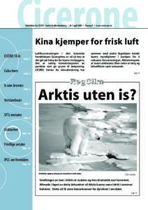 Nyhetsbrev fra CICERO Senter for klimaforskning • Nr 2 april 2000 • Årgang 9 • www.cicero.uio.no  Kina kjemper for frisk luft