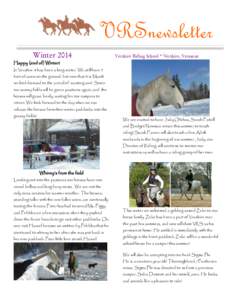 VRSnewsletter Winter 2014 Vershire Riding School * Vershire, Vermont  Happy (end of) Winter!