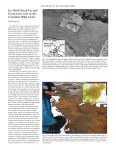 Eos,Vol. 84, No. 49, 9 DecemberIce Shelf Break-Up and Ecosystem Loss in the Canadian High Arctic PAGES 548, 552